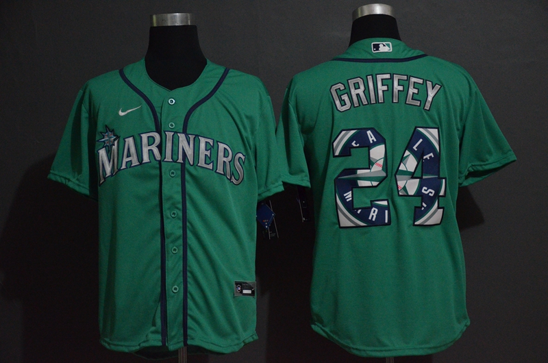 Men Seattle Mariners 24 Griffey green Nike Game MLB Jerseys